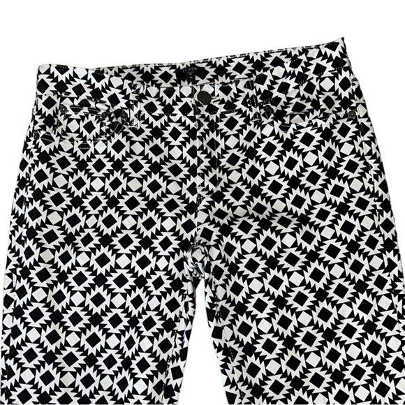 J. Crew Black White Geometric Kaleidoscope Print  Stretch Ankle Skinny Jeans  29 - Picture 7 of 15
